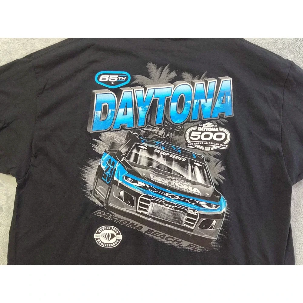 2023 Daytona 500 Nascar Race Double Sided T-Shirt Mens 2XL Black Nascar